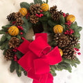 Red Bow 40cm Nordic Spruce Wreath