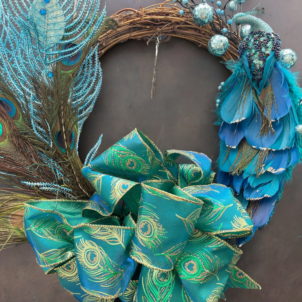 Peacock Grapvine Wreath